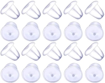 20 x Soft Plastic Replacement Earring Backs 4mm Bullet