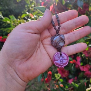 Goddess necklace, crystal goddess, macrame necklace, healing jewellery