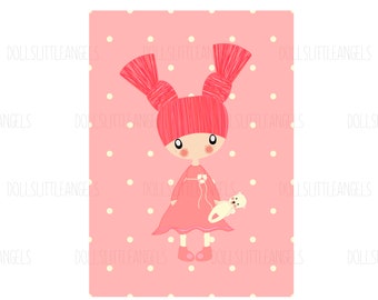 Digital Card, Instant Download, Cute Card, Girls Card, Funny Birthday Card, Printable Card, Greeting Card, Digital Download, Cute Dolls