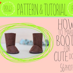 PDF Tutorial Boots Doll / Doll Booties 4cm/1.5&quot; / Pattern Shoes Doll Sewing / Clothes Pattern / How To Make Shoes Dolls / DIY