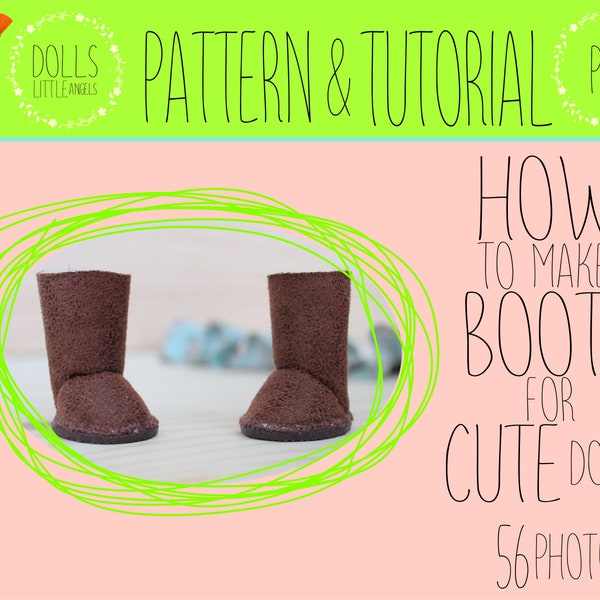 PDF Tutorial Boots Doll / Doll Booties 4cm/1.5" / Pattern Shoes Doll Sewing / Clothes Pattern / How To Make Shoes Dolls / DIY
