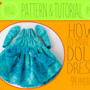 PDF Doll Dress Pattern, Doll Clothes, Doll Sewing Pattern, Dress Pattern, Doll Clothes Pattern,  Doll Clothing, Dress For Interior Dolls