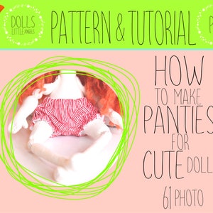 Doll Clothes Pattern, Panties Doll, Make Your Own Doll, Rag Doll, Textile Doll, Cloth Handmade Doll, Doll Clothing, Bloomer Cute Doll, PDF image 1