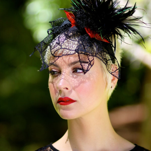 Black Lace Headdress Headband