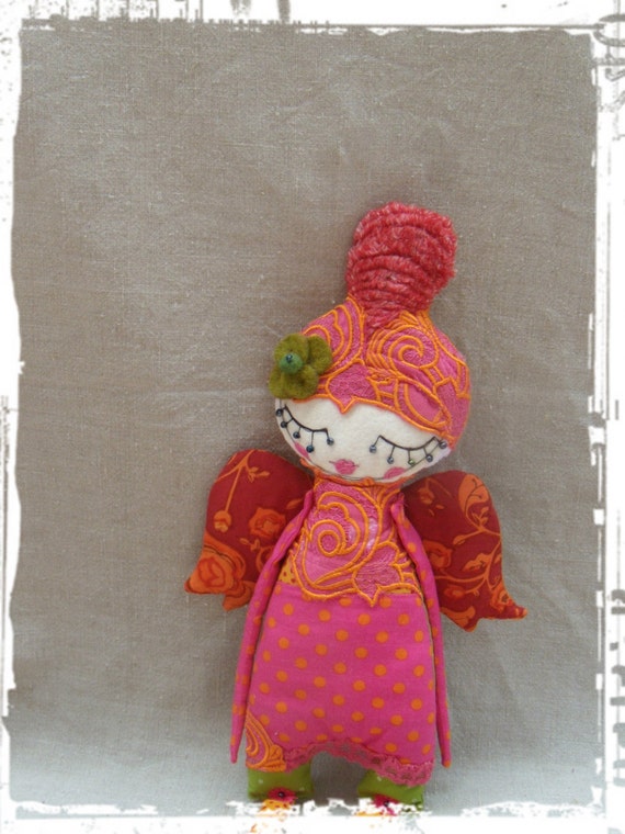 Items similar to Fairy doll, Fabric Doll, Soft Doll, Polka dots / Cloth doll / Handmade in