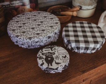 Bowl covers- 3 piece set- cotton bowl cover- proofing bowl cover