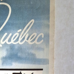 Mapa turístico y de carreteras de Quebec plegado, década de 1950, en francés e inglés (desplácese hacia abajo para ver la descripción completa)
