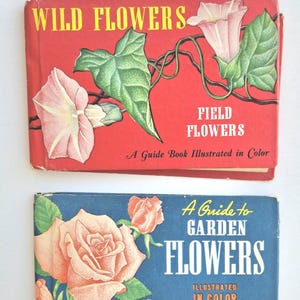 1940s Flower Guides, choose 1 or both, A Guide to Field Flowers & to Garden Flowers, by T.H. Everett, with Color Illustrations, Hardcovers