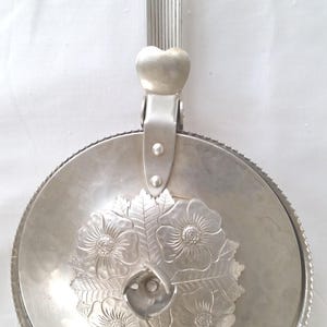 Silent Butler,  Crumber,  Hammered Aluminum,  Continental Brand Floral Motif Vintage Tableware -scroll down for full description