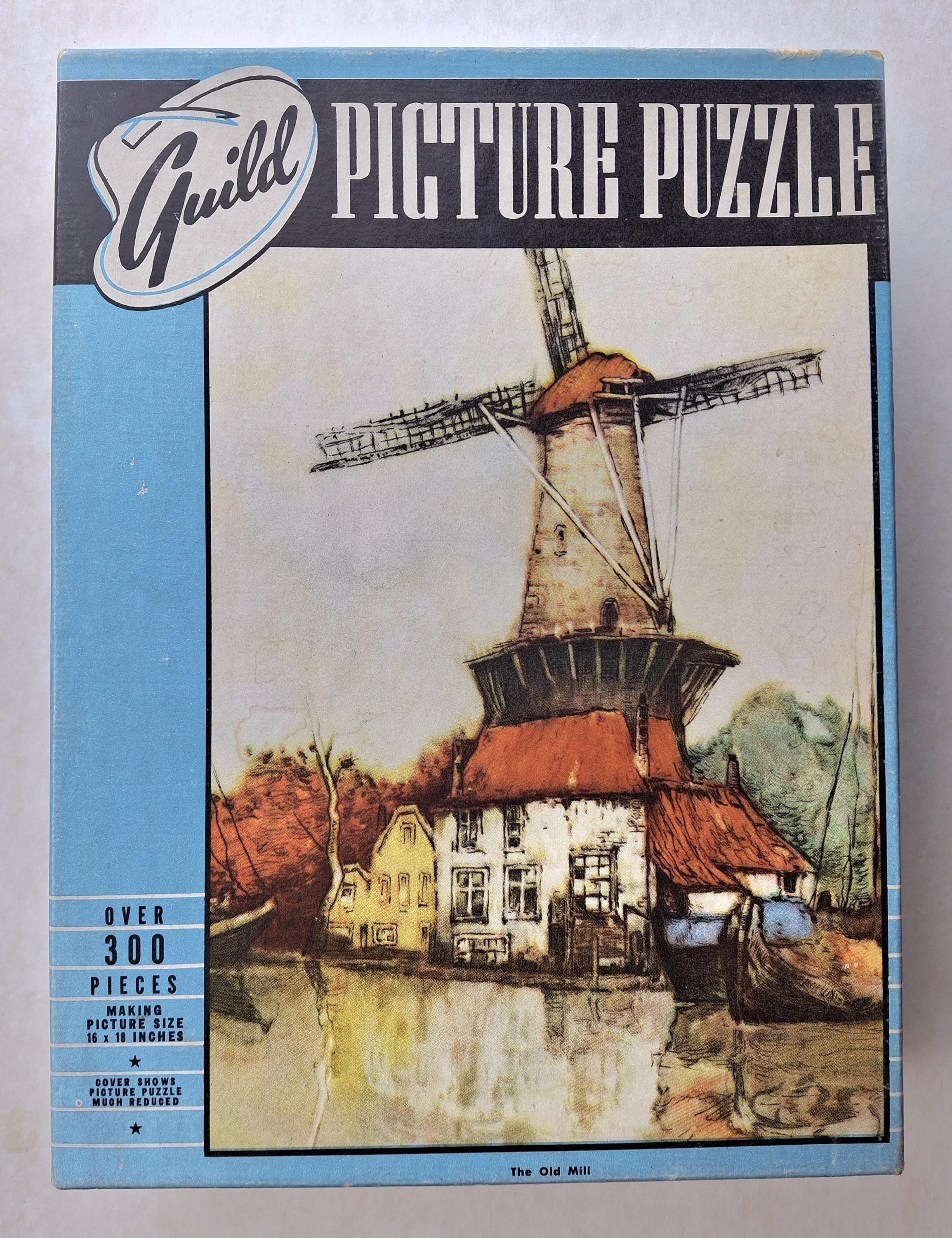 Vintage Jigsaw Puzzle, the Old Mill, Guild Picture Puzzle, 16 X 18