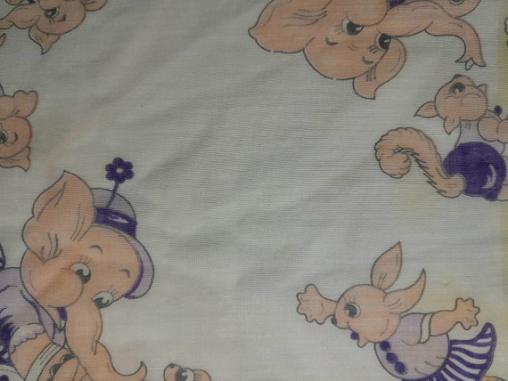Children's Hankie, Likely 1940s, with Elephants F… - image 8