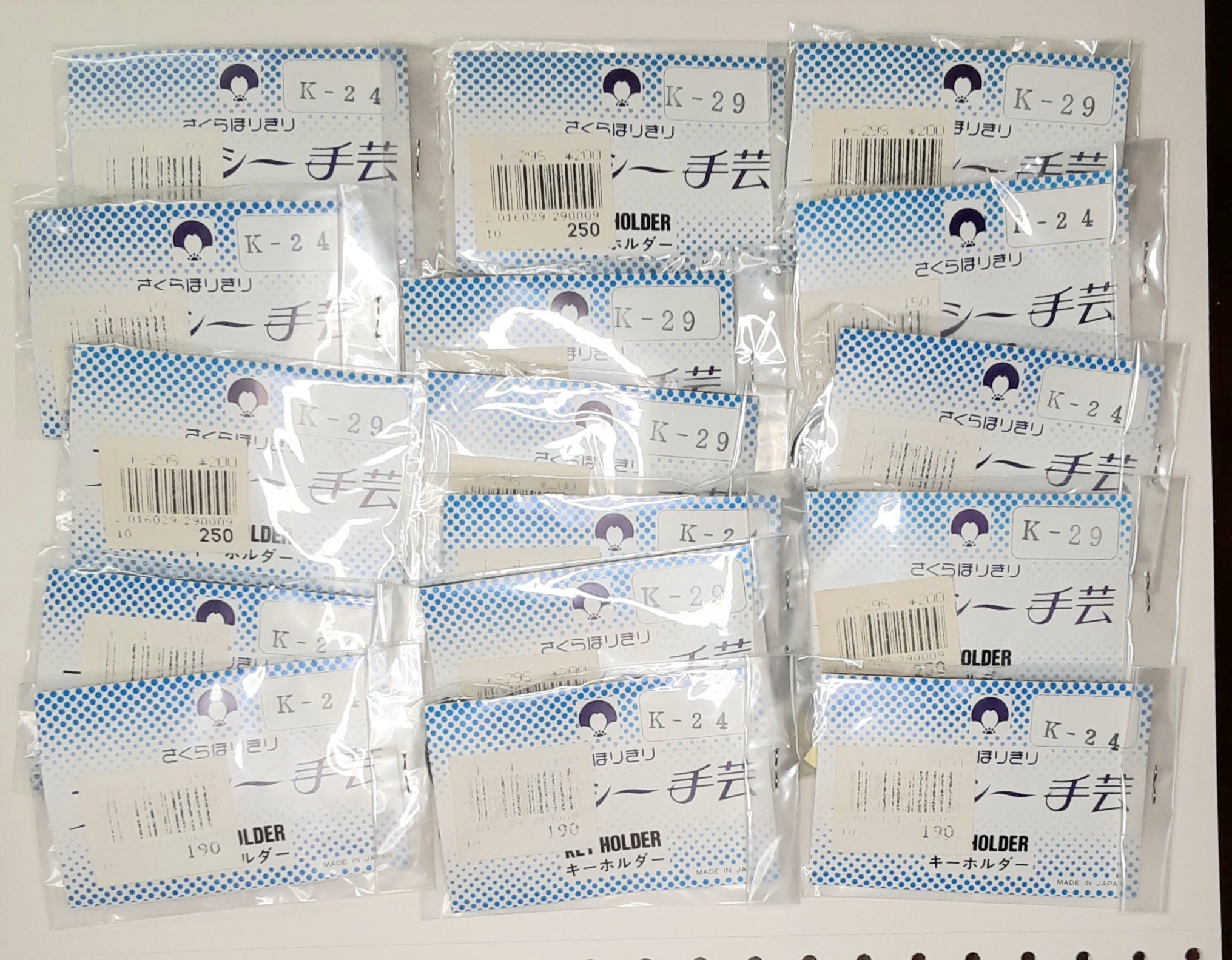 Key Ring Craft Kits, Lot of 17 by Sakura Horikiri Japan, 9 Ovals & 8 Flower Keychains -scroll Down for Full Description
