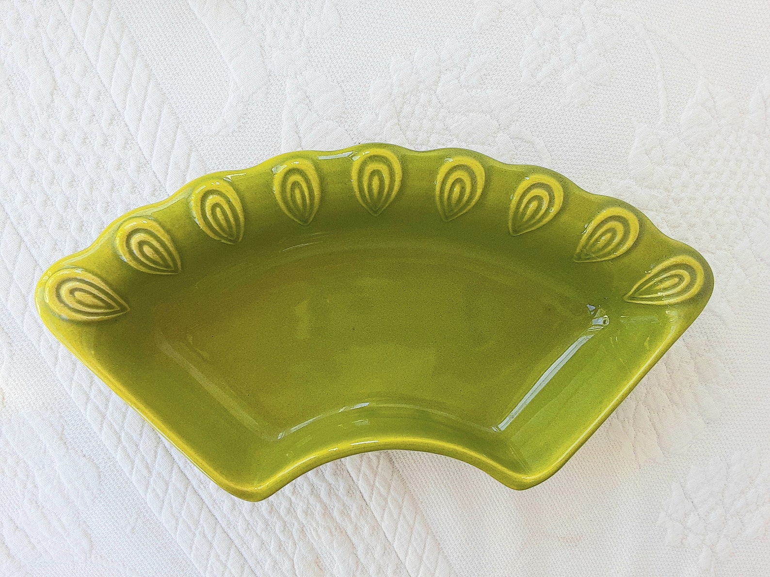 Lazy Susan Dishes California Pottery Green White L74 No Tray Etsy