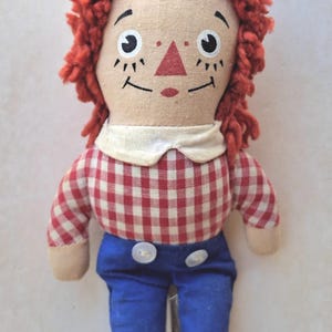 Raggedy Andy Small 7 inch Doll,  Knickerbocker Brand, Vintage -scroll down for full description