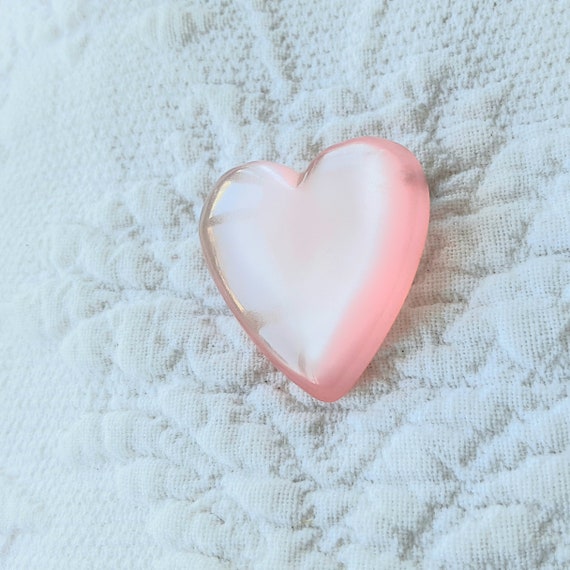 Valentine Brooches Pink & White Heart and Beads, … - image 3