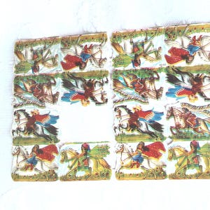 Scraps Children in International Native Dress on Horses, W Germany Kruger No 98/83, 1970s Vintage Scrapbooking -scroll down for full details