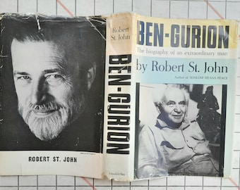Ben-Gurion Biographie eines außergewöhnlichen Mannes von Robert St John 1st Edition Hard Cover with Poor Dustjacket 1959 - Bitte nach unten zur Beschreibung scrollen