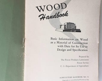 木材ハンドブック第72号、USDAペーパーバック、森林局製品研究所、1955年、木材製品ガイド - 詳細な説明については下にスクロールしてください