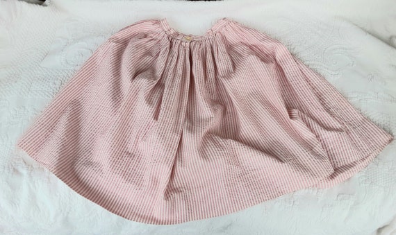 Pink & White Seersucker Full Skirt Small Girls or… - image 1