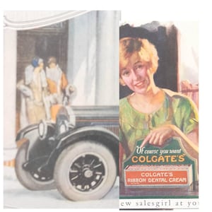 1920s Magazine Ads, 2-seitig Original Willys Knight Six & Colgate's Ribbon Denim, Ladies 'Home Journal - blättern Sie nach unten für alle Details