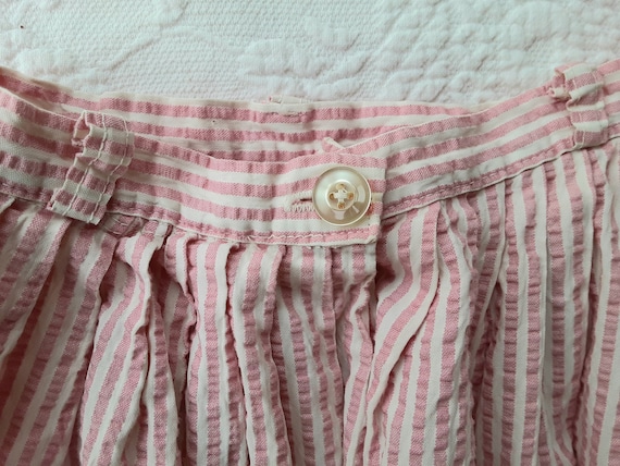 Pink & White Seersucker Full Skirt Small Girls or… - image 9