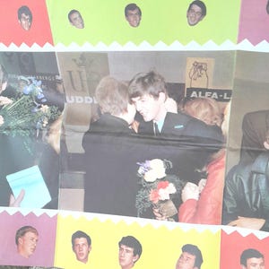 Beatles Poster 1960s with The Rolling Stones, The Searchers, British Invasion UK Pop Music Wall Poster -scroll down for full description