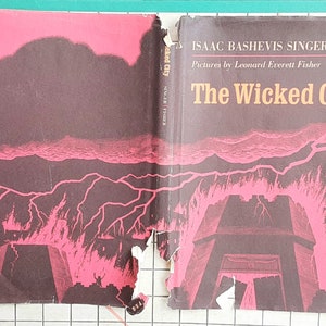 The Wicked City by Isaac Bashevis Singer 1st Edition 1st Printing 1972 Illustrated Children&#39;s Book Bible Story