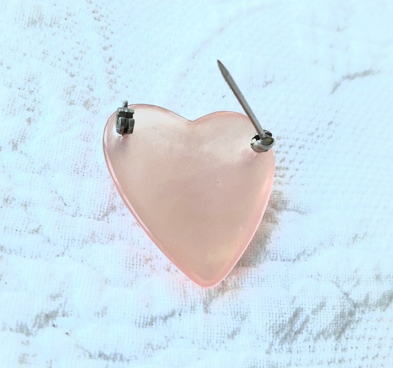Valentine Brooches Pink & White Heart and Beads, … - image 4