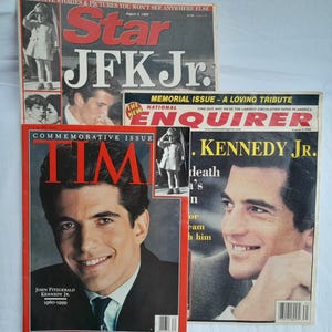 JFK Jr Memorabilia 3 Publications Time Star & National Enquirer -scroll down for full description