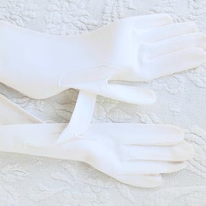 Gant Cotton Gloves, White 14&quot; Long, 1960s, Madeleine France, Creation Buscarlet, in Original Bag, Vintage -scroll down for full description