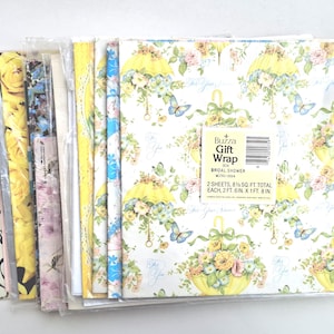 Vintage Geschenkpapier Lot, Braut, Reise, Baby, Blumen & mehr, mit Buzza, Hallmark, Norcross, scrollen Sie nach unten für die vollständige Beschreibung