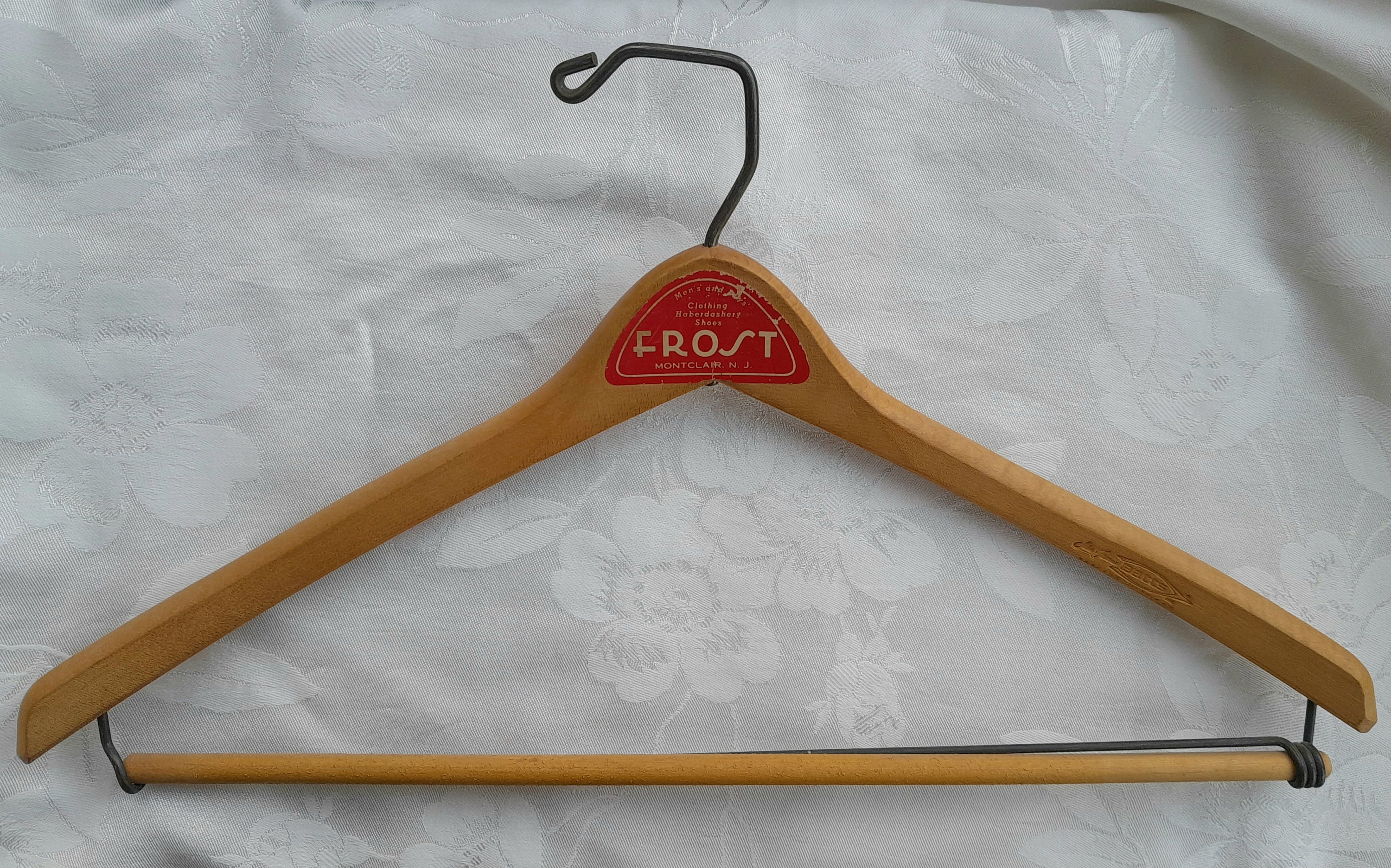 Vintage Wood Clothes Hanger Frost Men s Shop Montclair NJ Batts