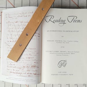Lecture de poèmes de Wright Thomas & Stuart Gerry Brown 10e tirage 1950 Couverture rigide sans jaquette Manuel + pages de notes d&#39;étudiant incluses