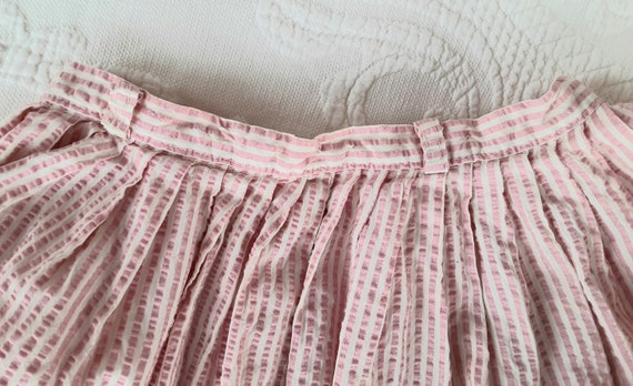Pink & White Seersucker Full Skirt Small Girls or… - image 8