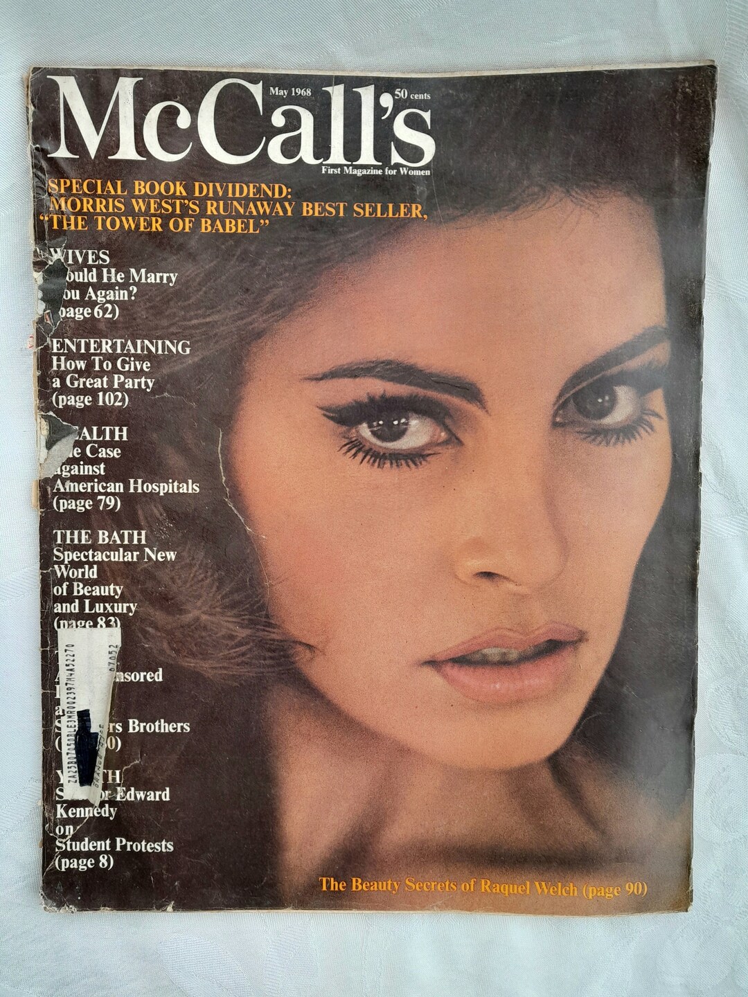 Mccall's Magazine 1968 Raquel Welch Cover in Poor Condition, Women's