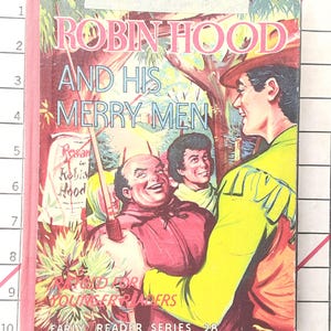 Robin Hood y sus alegres compañeros, Serie Vintage Early Reader 28, Hampster London Books, Impreso en Checoslovaquia -desplácese hacia abajo para ver todos los detalles