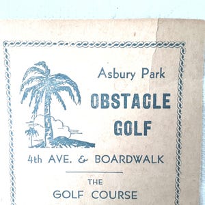 Prezzo di vendita, segnapunti del campo da golf di Asbury Park, biglietto di gioco, parco divertimenti Mid Century - scorri verso il basso per la descrizione completa