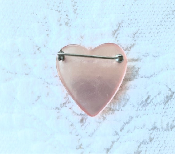 Valentine Brooches Pink & White Heart and Beads, … - image 5