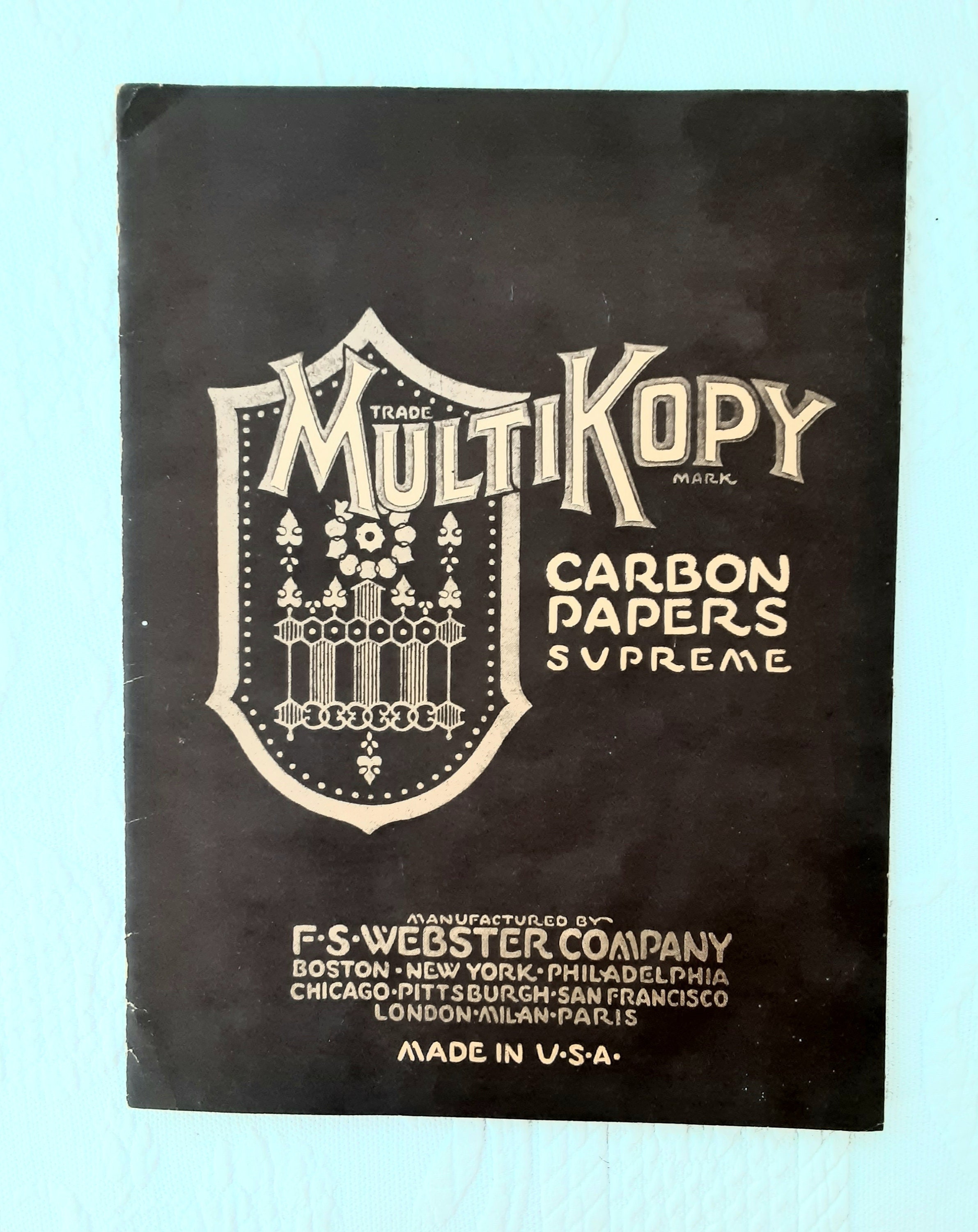 Carbon Typing Paper Brown & Tan Envelope F.S. ster Co. 12 Unused