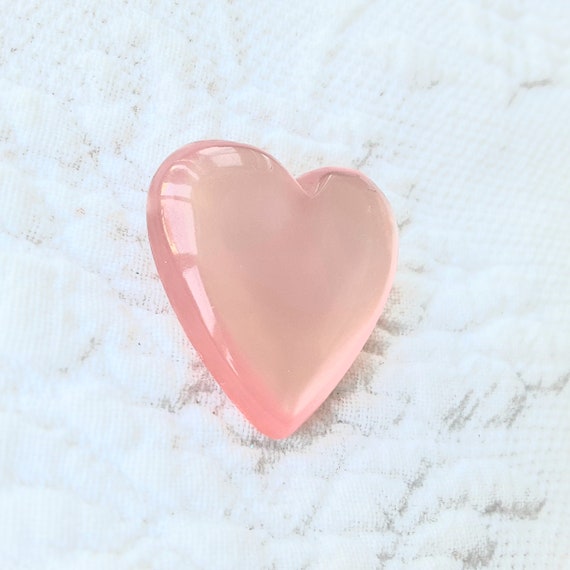 Valentine Brooches Pink & White Heart and Beads, … - image 2