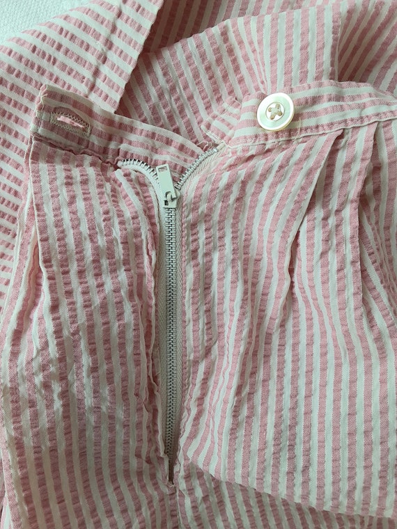 Pink & White Seersucker Full Skirt Small Girls or… - image 5
