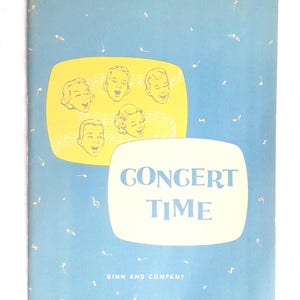 Partituras infantiles de los años 50, libro de tapa blanda, editor Solveig D. Preus, Concert Time, canciones juveniles, desplácese hacia abajo para ver la descripción completa