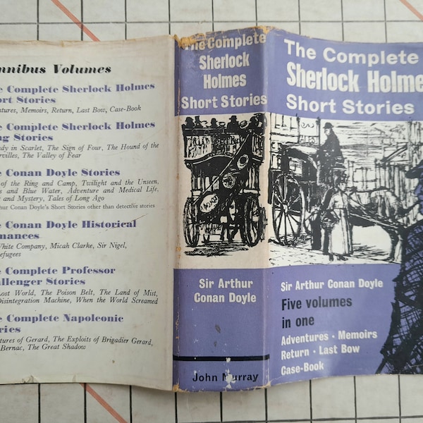 Las historias cortas completas de Sherlock Holmes de Sir Arthur Conan Doyle, reimpresión de 1966, tapa dura con sobrecubierta, 5 volúmenes en 1