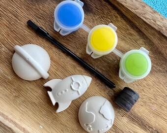 DIY Space Magnet Kit: Paint Your Own Rocket & Planets
