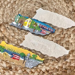 DIY Paint your Own!Puerto Rico Boricua Island, Garita Del Morro/Coqui, Old San Juan/Vejigante, PR Souvenir Unpainted Pieces, 2 PC Set, Small