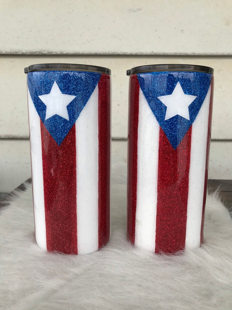 Puerto Rican Flag 22 Oz Fatty Tumbler Cup Puerto Rico Puerto Etsy