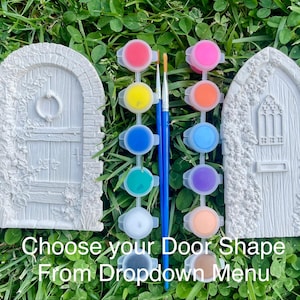 Fairy Garden, Enchanted Treehouse Door, Paint Your Own Gypsum Plaster Kit