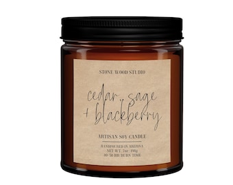 Cedar Sage & Blackberry Soy Wax Candle