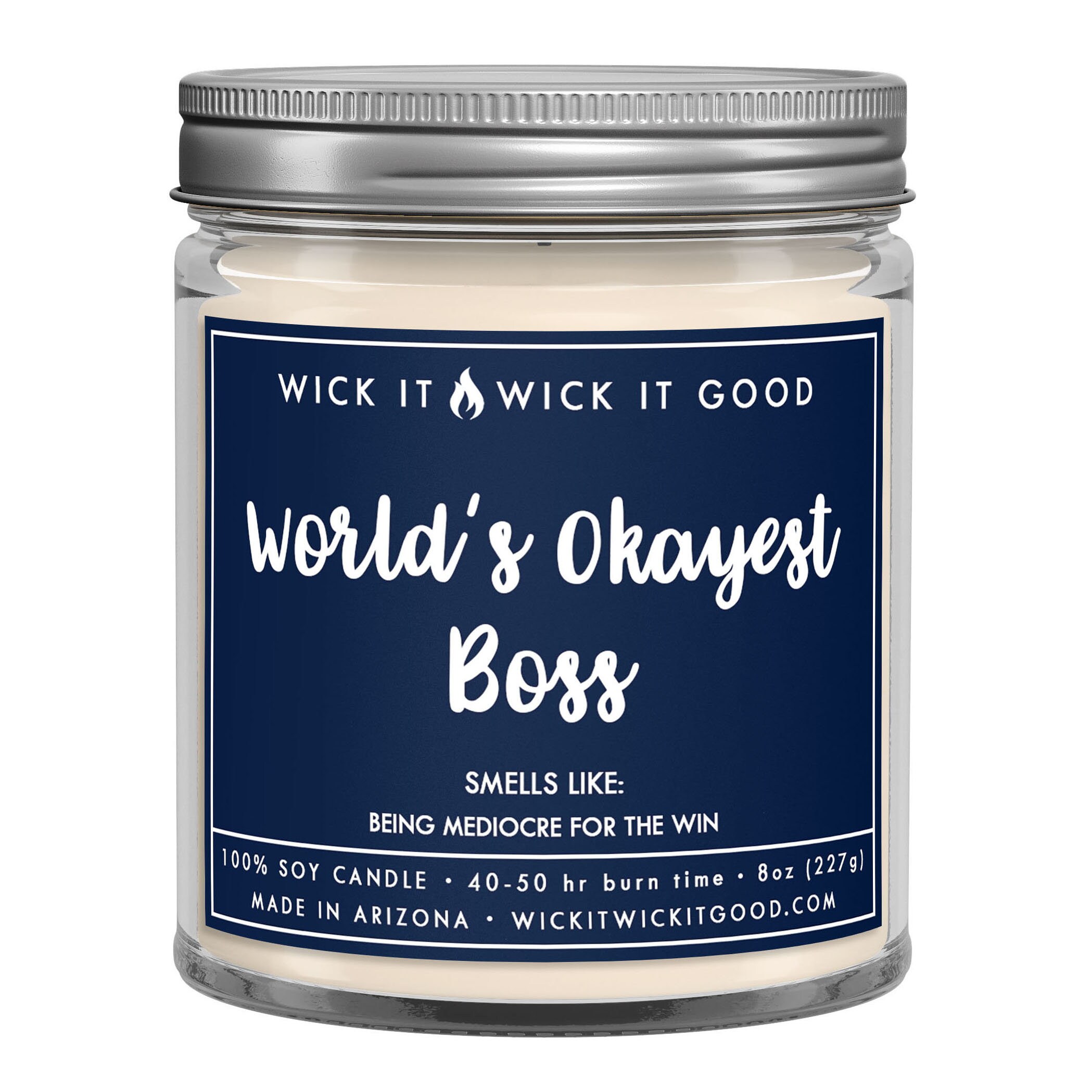 World's Okayest Boss Candle Boss Gifts for Men Funny Etsy