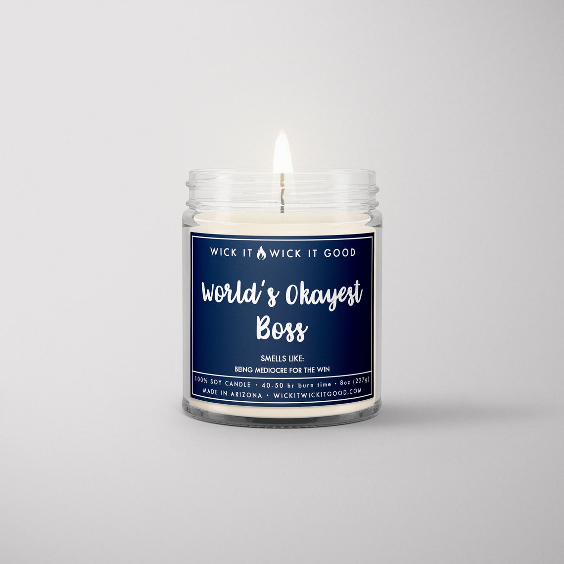 World's Okayest Boss Candle Boss Gifts for Men Funny Etsy